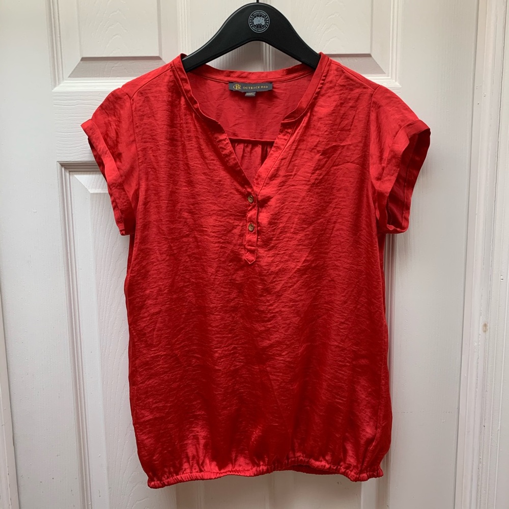 Outback Red Summer Button Blouse